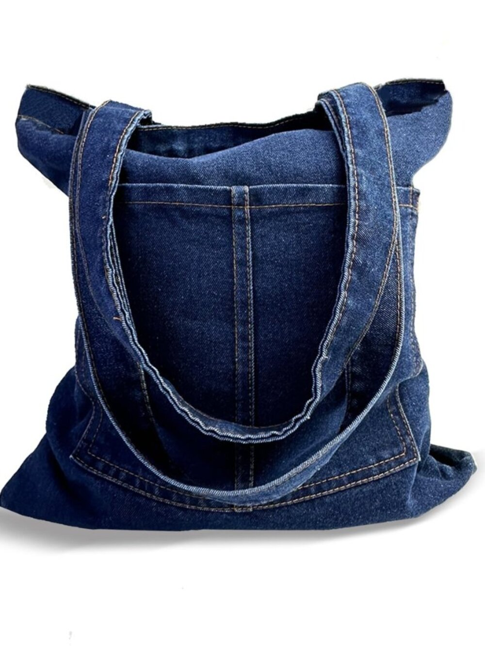Denim Tote Bag, Canvas Tote Bag with Zipper